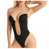 Odzież ciążowa - Body pod sukienkę biustonosz głęboki dekolt czarne - XL - miniaturka - grafika 1