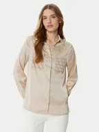 Koszule damskie - Guess Koszula W5RH40 WFQC2 Beżowy Regular Fit - miniaturka - grafika 1