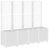 Donice - Donica ogrodowa z kratką, biała, 160x40x140 cm, PP Lumarko! - miniaturka - grafika 1