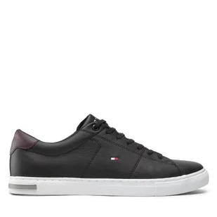 Sneakersy Tommy Hilfiger Essential Leather Detail Vulc FM0FM04047 Czarny - Sneakersy męskie - miniaturka - grafika 1