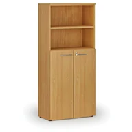 Szafy biurowe - Szafa biurowa kombinowana PRIMO WOOD, drzwi na 3 poziomach, 1781 x 800 x 420 mm, buk - miniaturka - grafika 1