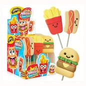 Gumy do żucia, lizaki, dropsy - JOHNY BEE LIZAK PIANKOWY MALLOW FAST FOOD 35Gx18 FRYTKI HOT DOG HAMBURGER - miniaturka - grafika 1