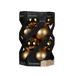 Bombka plastikowa 6 cm 12 sztuk złoty - Bombki - miniaturka - grafika 1