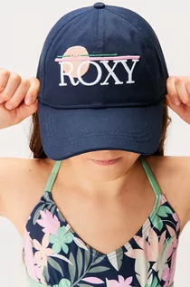 Czapki dla dzieci - Roxy czapka z daszkiem bawełniana dziecięca BLONDIE GIRL kolor granatowy z aplikacją - grafika 1