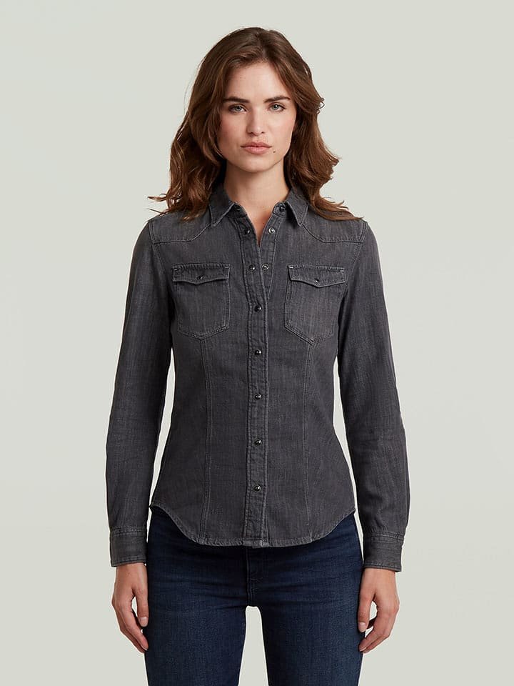G-Star Koszula dżinsowa - Slim fit - w kolorze antracytowym
