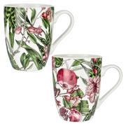 Kubki - Kubek porcelanowy do kawy herbaty 2szt w kwiaty Altom Design Hibiskus Baryłka - miniaturka - grafika 1
