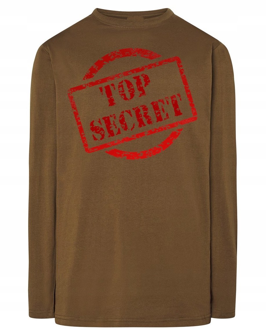 Longsleeve męski nadruk napis TOP SECRET r.S