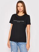 Koszulki i topy damskie - Tommy Hilfiger T-Shirt Heritage C-Nk WW0WW31999 Czarny Regular Fit - miniaturka - grafika 1