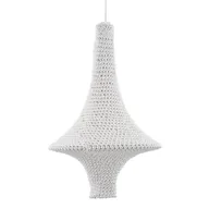 Lampy sufitowe - Zwisająca lampa Alda 5116 Shilo regulowana zwis szydełko do kuchni biały - miniaturka - grafika 1