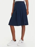Spódnice - Tommy Hilfiger Spódnica plisowana WW0WW46796 Granatowy Regular Fit - miniaturka - grafika 1