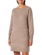 Sukienki - VERO MODA Damska sukienka VMDOFFY LS Boatneck Knee Dress GA Boo sukienka, Brown Lentil/Detail:Melange, M, Brown Lentil/Detail:melange, M - miniaturka - grafika 1