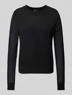 Sweter z dzianiny o luźnym kroju z mieszanki wiskozy model ‘Pointelle’ - Swetry damskie - miniaturka - grafika 1