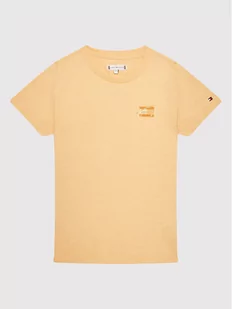 Tommy Hilfiger T-Shirt KG0KG06780 Żółty Regular Fit - Moda i Uroda OUTLET - miniaturka - grafika 1