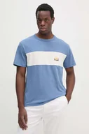 Koszulki męskie - Pepe Jeans t-shirt bawełniany AEDUS męski kolor niebieski z aplikacją PM509435 - miniaturka - grafika 1