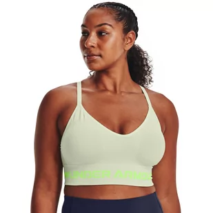 Biustonosz treningowy UNDER ARMOUR UA Seamless Low Long Htr Bra - zielony - Bielizna sportowa damska - miniaturka - grafika 1