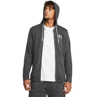 Koszulki sportowe męskie - Męska bluza dresowa rozpinana z kapturem Under Armour UA Rival Terry LC FZ - szara - UNDER ARMOUR - miniaturka - grafika 1