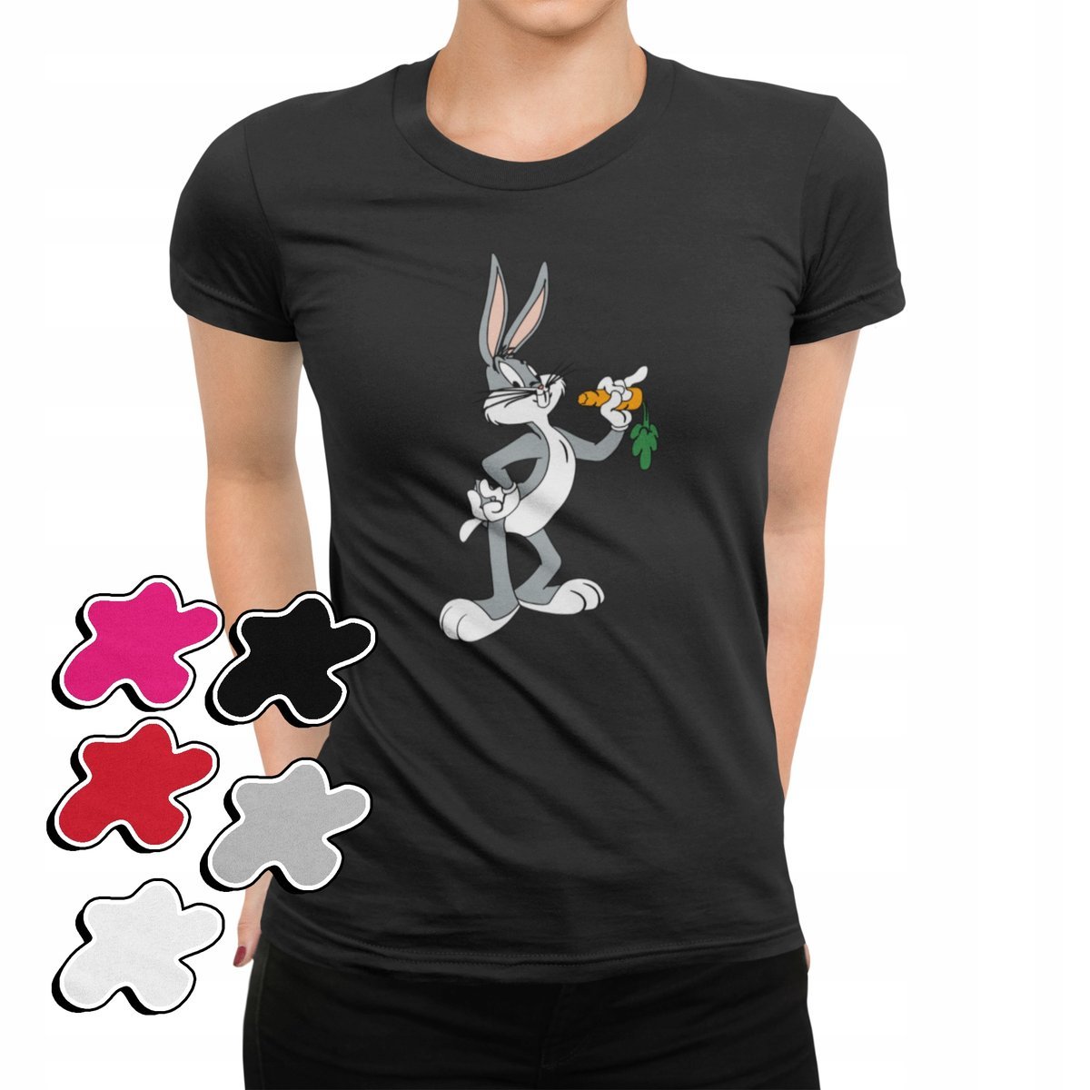 KOSZULKA DAMSKA Z NADRUKIEM PREZENT DLA NIEJ PREZENT KRÓLIK BUGS -L