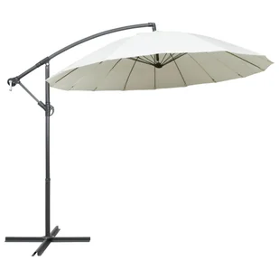 vidaXL Parasol ogrodowy, wiszący, biały, 3 m, słupek aluminiowy vidaXL - Parasole ogrodowe - miniaturka - grafika 9
