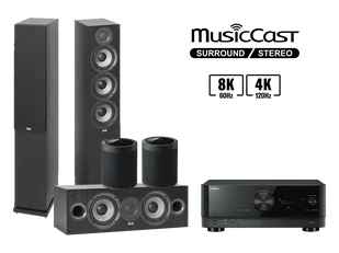 Kino domowe RX-V6A (czarny) + Debut 2.0 F5.2 (czarny) + Debut 2.0 C5.2 (czarny) + 2x MusicCast 20 (czarny) - Kino domowe - miniaturka - grafika 1