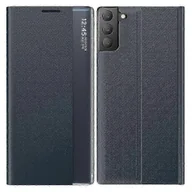 Etui i futerały do telefonów - Do Samsung Galaxy S21 FE View Window Skórzane etui na telefon ze stojakiem Anti-Drop Protective Cover Czerwone Typ F - miniaturka - grafika 1