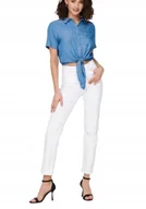 Spodnie damskie - ONLY BIAŁE JEANSY RURKI Z WYSOKIM STANEM DAMSKIE DŁUGIE 29/32 6BA - miniaturka - grafika 1