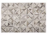 Dywany - Beliani Dywan patchworkowy skórzany 140 x 200 cm brązowo-beżowy TAYTAN - miniaturka - grafika 1
