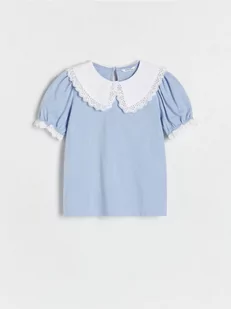 Reserved - Bluzka z kołnierzykiem - jasnoniebieski - Koszulki dla dziewczynek - miniaturka - grafika 1