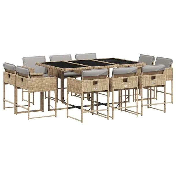 Zestaw Mebli Ogrodowych Rattan PE Beżowy 165x106x73 cm