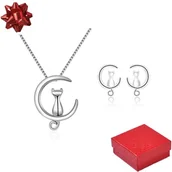 Zestawy biżuterii dla kobiet - komplet biżuterii srebrnej 925 Zestaw biżuterii damskiej prezent Pudełko - miniaturka - grafika 1