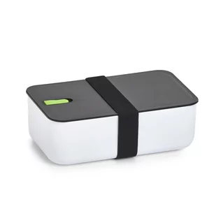 ZELLER Lunchbox z przegródką 19 x 12 x 6,5 cm kolor biały + zielona wkładka ZELLER 14732 - Lunch boxy - miniaturka - grafika 1
