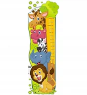 Wyposażenie pokoiku dziecięcego - Naklejka dla dzieci - Miarka Wzrostu - Wesołe Zoo - miniaturka - grafika 1
