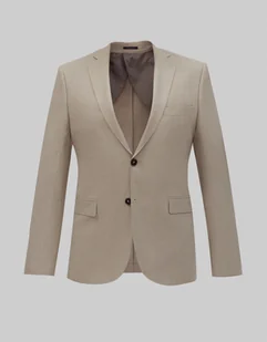 marynarka do zestawu godrano beżowy slim fit - Marynarki męskie - miniaturka - grafika 1
