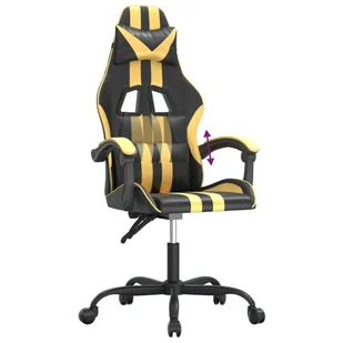 Lumarko Fotel gamingowy, czarno-złoty, sztuczna skóra - Fotele gamingowe - miniaturka - grafika 8