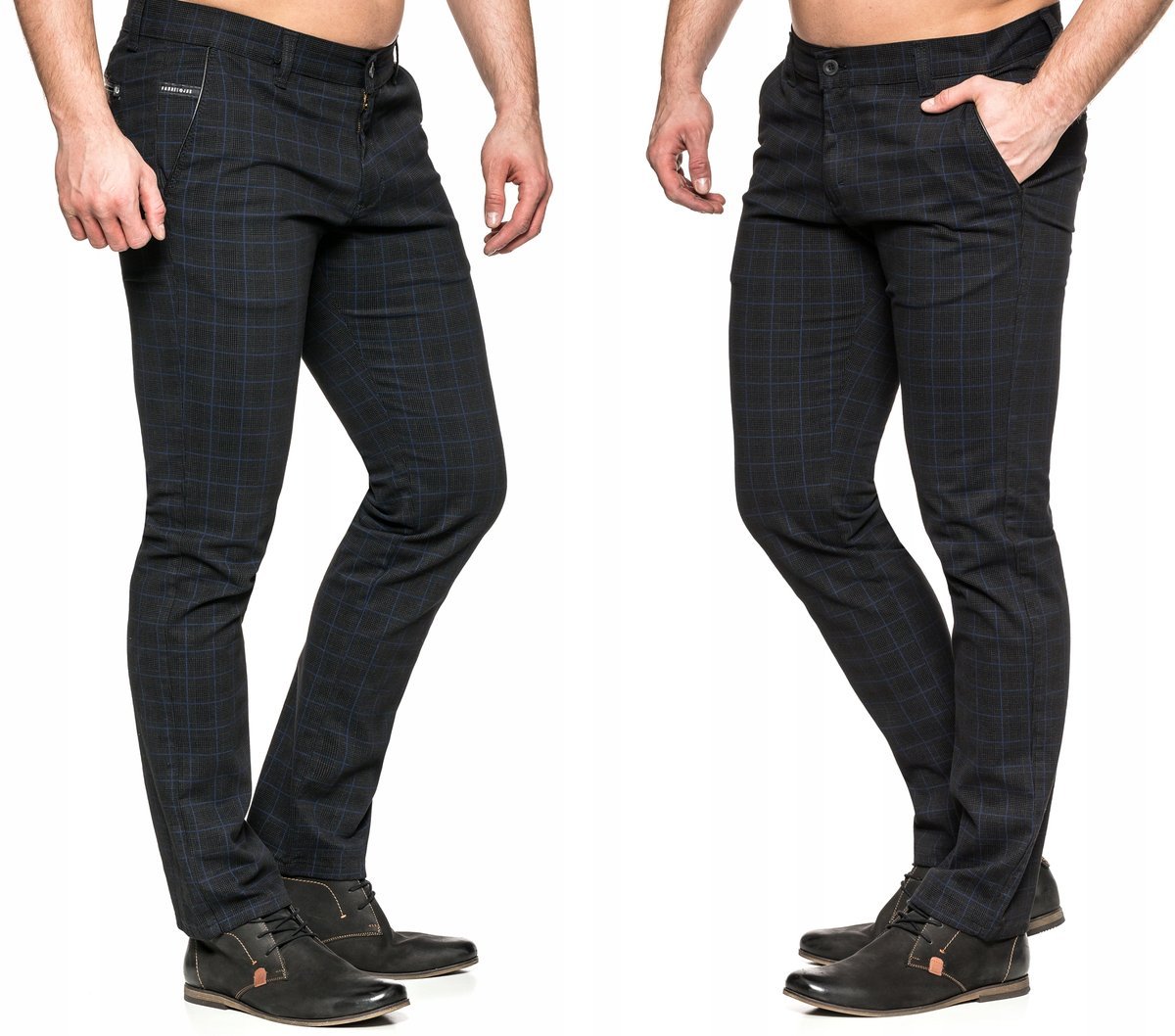 Spodnie Męskie Chinosy Vankel Krata 060 -108cm/l32