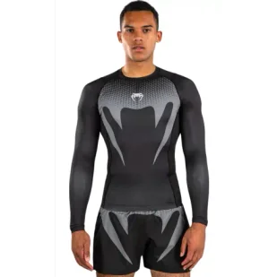 Venum Rashguard Długi Rękaw Long Sleeve No Gi Black/Grey - Kimona, stroje i obuwie - miniaturka - grafika 1