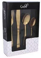Zestawy sztućców - Zestaw Złotych Sztućców Gold 24 Elementy - miniaturka - grafika 1