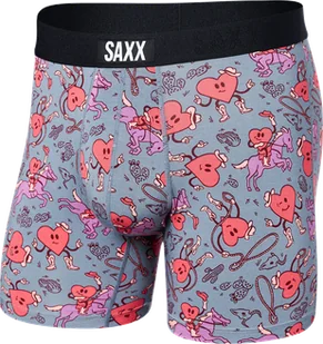 Bokserki męskie szybkoschnące SAXX VIBE Boxer Brief serca - szary - Majtki męskie - miniaturka - grafika 1