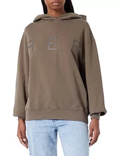 Replay Damska bluza z kapturem, 123 brązowy, S - Bluzy damskie - miniaturka - grafika 1