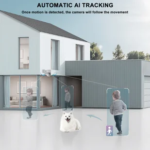 2 Szt. Zewnętrzna kamera WiFi TALLPOWER C48, HD 2K 4MP, noktowizja, 360° obrotu i nachylenia, detekcja ruchu - Kamery IP 2 Szt. Zewnętrzna kamera WiFi TALLPOWER C48, HD 2K 4MP, noktowizja, 360° obrotu i nachylenia, detekcja ruchu - Kamery IP - miniaturka - grafika 6