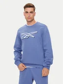 Bluzy męskie - Reebok Bluza Vector Logo 100202411 Niebieski Regular Fit - miniaturka - grafika 1