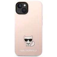 Etui i futerały do telefonów - Obudowa dla telefonów komórkowych Karl Lagerfeld Liquid Silicone Choupette na Apple iPhone 14 (KLHCP14SSLCTPI) Różowy - miniaturka - grafika 1
