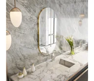 Lustra - Lustro ścienne RIORS 85x45 cm złote - miniaturka - grafika 1