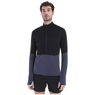 Męska bluza Icebreaker M Mer 200 Realfleece Descender LS Half Rozmiar: M / Kolor: czarny/szary - Bluzy sportowe męskie - miniaturka - grafika 1