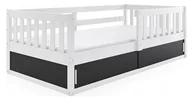 Łóżka dla dzieci i młodzieży - Białe drewniane łóżko dziecięce z barierkami - Apio - Elior - miniaturka - grafika 1
