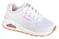 Buty dla dziewczynek - Skechers Uno Stand On Air 310024L-WHP dziewczęce sneakersy białe - miniaturka - grafika 1