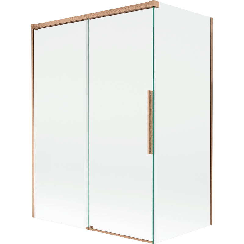 Mexen Rox parawan nawannowy 2-skrzydłowy rozsuwany 120 + 70 x 150 cm, transparent, miedż szczotkowana - 8C9-120-070-65-00