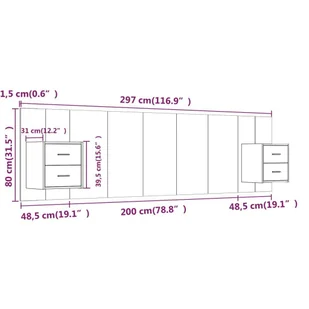 Lumarko Wezgłowie z szafkami, białe, materiał drewnopochodny - Inne meble do sypialni - miniaturka - grafika 10