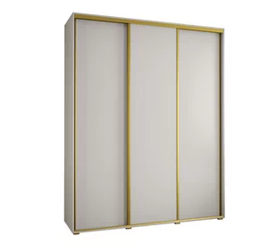 Szafa przesuwna wysoka Davos 1 200 gł. 60 biały + biały + złoty - Szafy - miniaturka - grafika 1