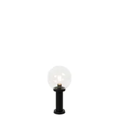 Lampy ogrodowe - QAZQA Stojąca lampa zewnętrzna czarna z przezroczystą kulą 50 cm IP44 - Sfera - miniaturka - grafika 1