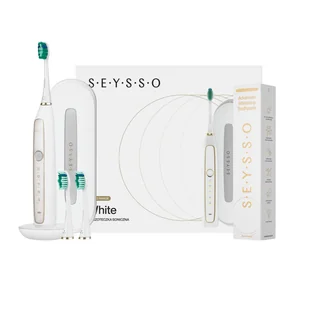 Zestaw SEYSSO Gold White szczoteczka soniczna i pasta SEYSSO Gold Advanced Whitening - Szczoteczki elektryczne - miniaturka - grafika 1